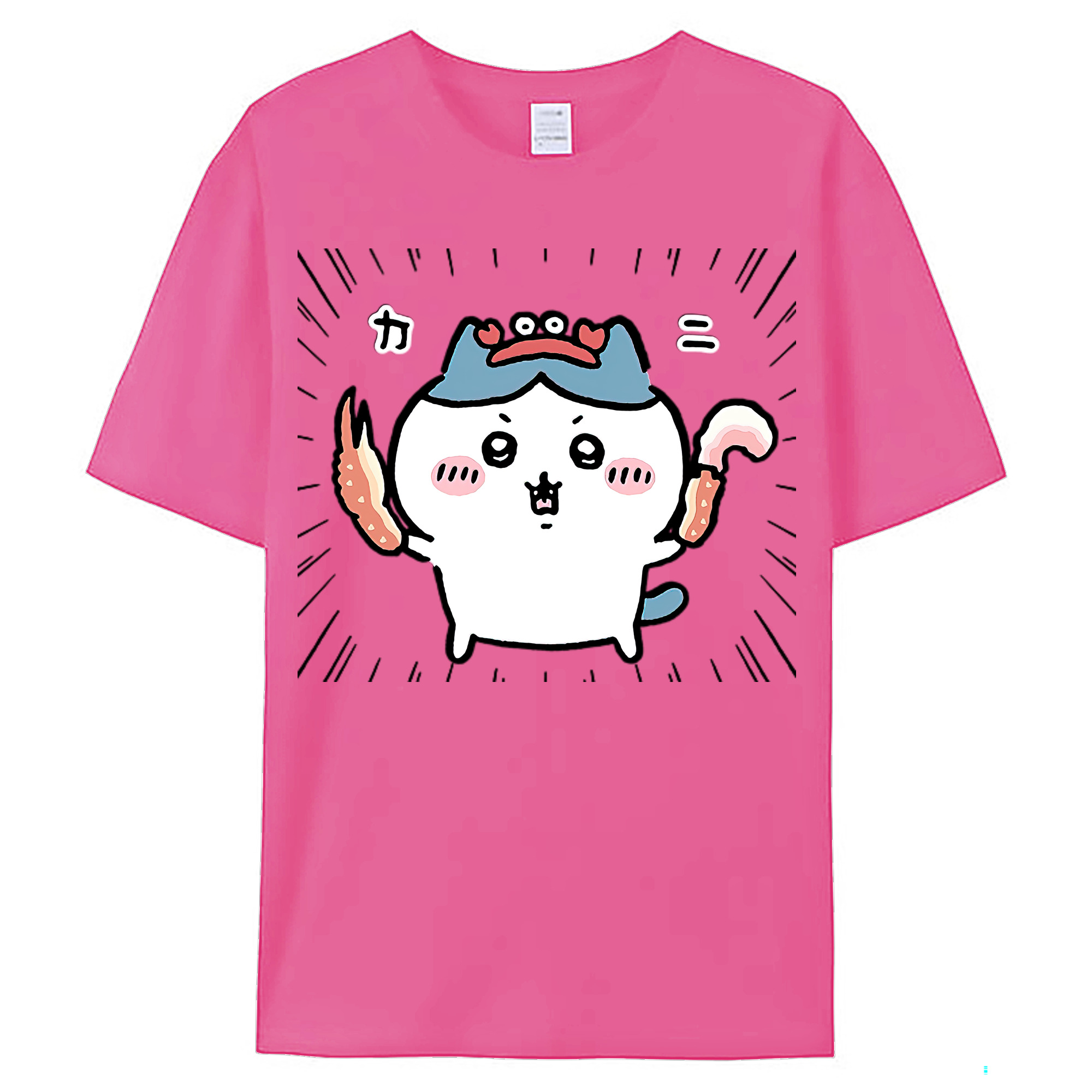 （画像用） ちいかわ ハチワレ Chii-kawa hachiware レディースカジュアルプリントTシャツ（綿100％）